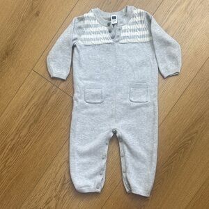 Janie and Jack Gray Knit Baby One Piece